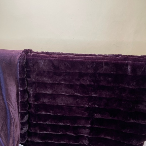 Berkshire Plush Blanket in Deep Purple - Picture 2 of 6